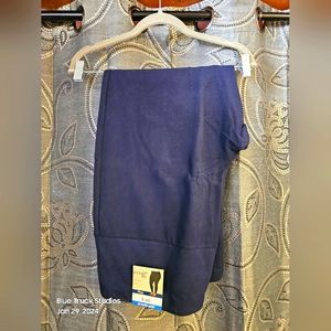 Terra & Sky High Rise Fitted Leggings Navy Blue 2X 20W - 22W Plus Size
